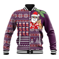 Hawaii Mele Kalikimaka Baseball Jacket Aloha and Christmas Elements Patchwork Pink Style LT03 Unisex Pink - Polynesian Pride