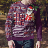 Hawaii Mele Kalikimaka Ugly Christmas Sweater Aloha and Christmas Elements Patchwork Pink Style LT03 - Polynesian Pride