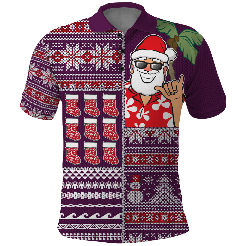 Hawaii Mele Kalikimaka Polo Shirt Aloha and Christmas Elements Patchwork Pink Style LT03 Pink - Polynesian Pride