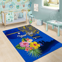 Personalised Nauru Independence Day Area Rug Nauruan Tribal Flag Style LT03 - Polynesian Pride