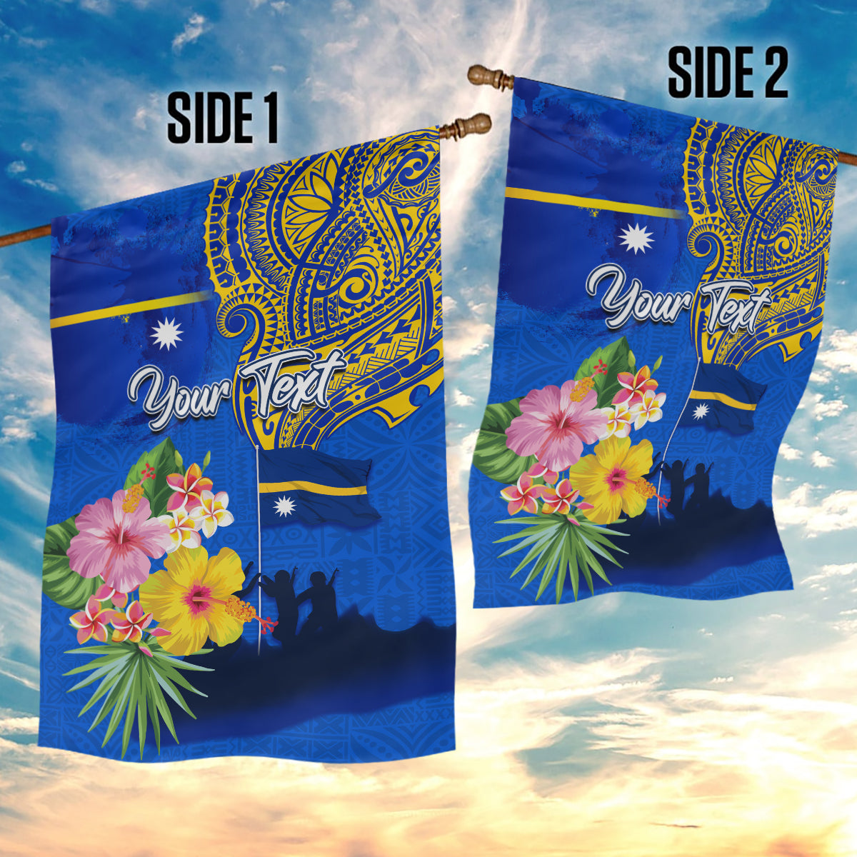 Personalised Nauru Independence Day Garden Flag Nauruan Tribal Flag Style LT03 - Polynesian Pride