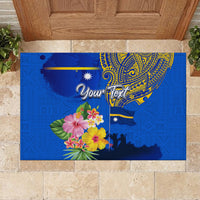Personalised Nauru Independence Day Rubber Doormat Nauruan Tribal Flag Style LT03 - Polynesian Pride