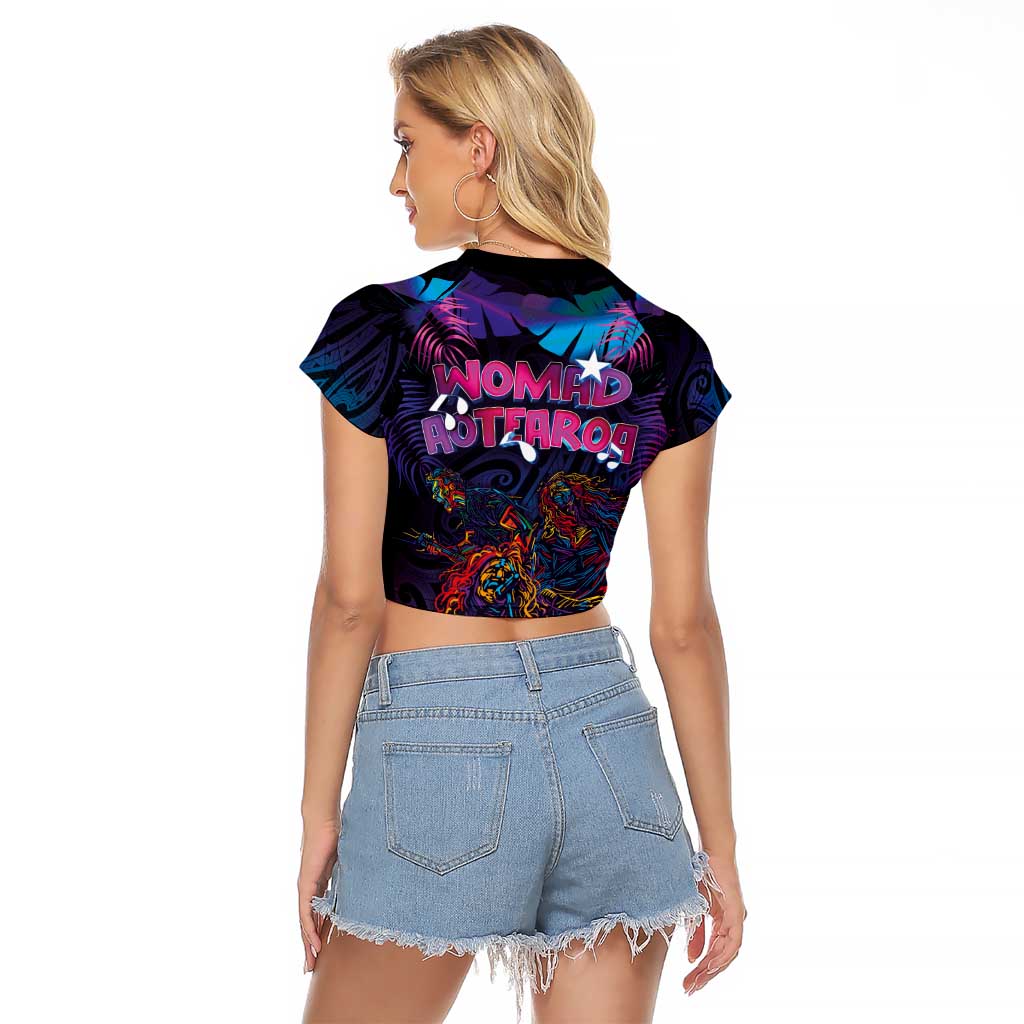 Aotearoa Arts Festival 2025 Raglan Cropped T Shirt Maori Performing Art and Music - Rhythmic Vibes