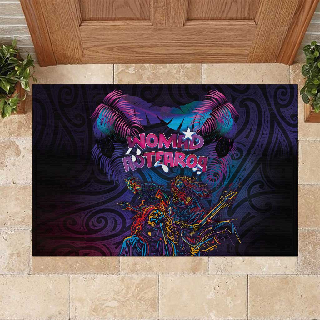 Aotearoa Arts Festival 2025 Rubber Doormat Maori Performing Art and Music - Rhythmic Vibes LT03 Black - Polynesian Pride