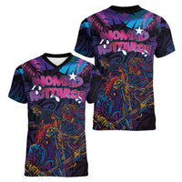 Aotearoa Arts Festival 2025 Women V-Neck T-Shirt Maori Performing Art and Music - Rhythmic Vibes