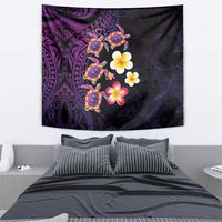 Hawaiian Turtles and Plumeria Tapestry Polynesian Art Tribal Tattoo Deep Violet Color LT03 - Polynesian Pride