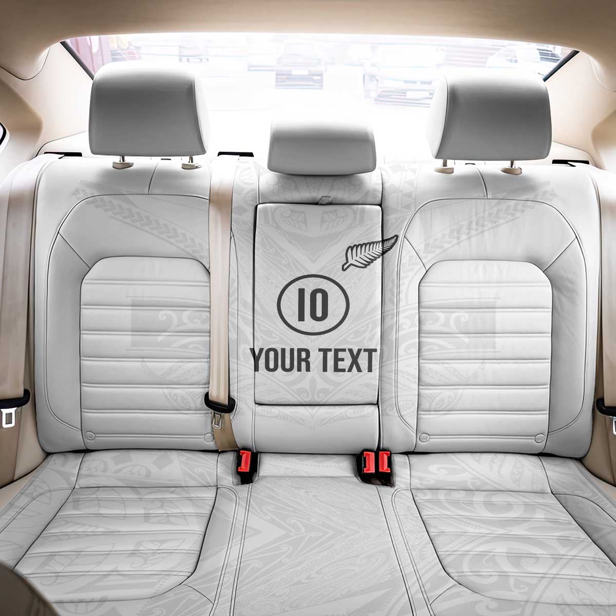 Custom New Zealand Football Back Car Seat Cover The Whites-Sporty T90 Style LT03 - Polynesian Pride