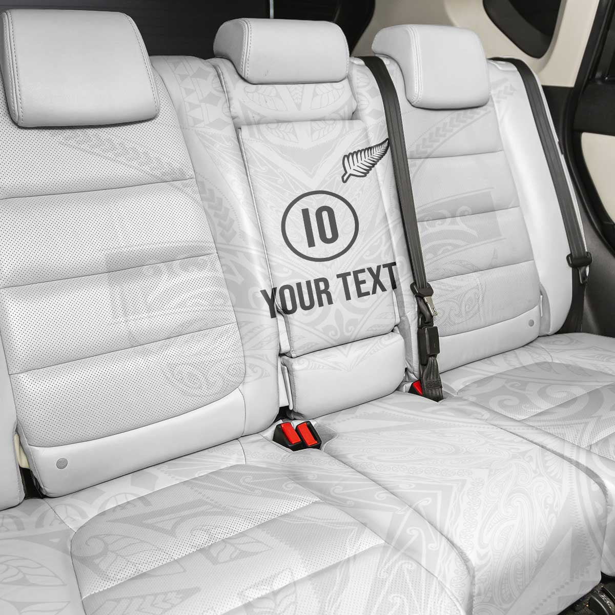 Custom New Zealand Football Back Car Seat Cover The Whites-Sporty T90 Style LT03 - Polynesian Pride