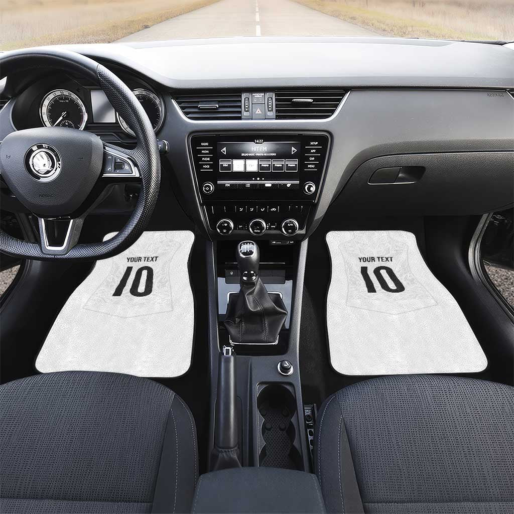 Custom New Zealand Football Car Mats The Whites-Sporty T90 Style LT03 Set 2pcs - Front White - Polynesian Pride