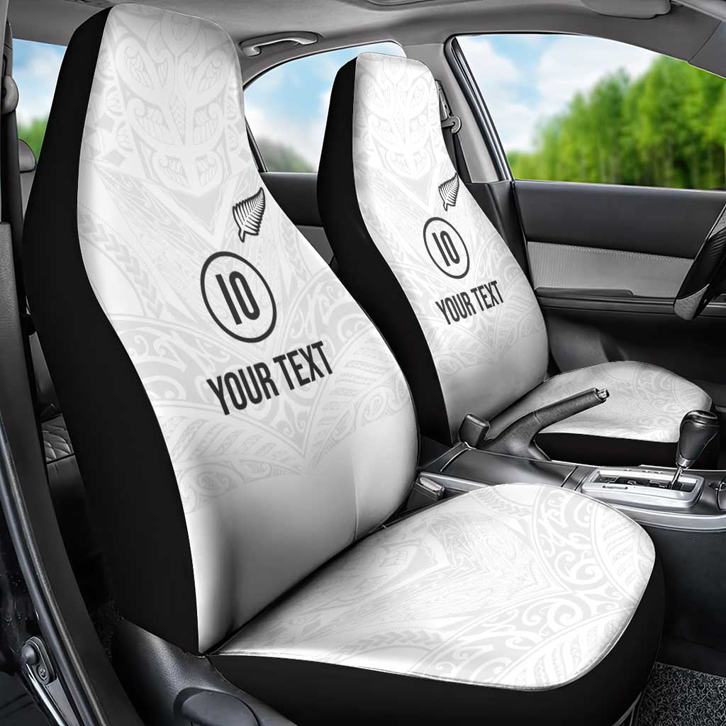 Custom New Zealand Football Car Seat Cover The Whites-Sporty T90 Style - Polynesian Pride