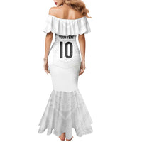 Custom New Zealand Football Family Matching Mermaid Dress and Hawaiian Shirt The Whites-Sporty T90 Style - Polynesian Pride