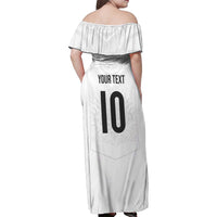 Custom New Zealand Football Family Matching Off Shoulder Maxi Dress and Hawaiian Shirt The Whites-Sporty T90 Style LT03 - Polynesian Pride