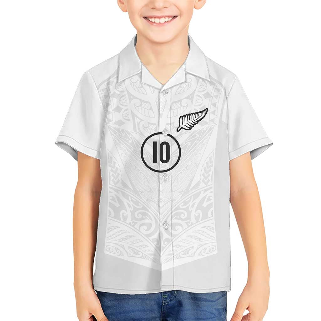Custom New Zealand Football Family Matching Short Sleeve Bodycon Dress and Hawaiian Shirt The Whites-Sporty T90 Style - Polynesian Pride