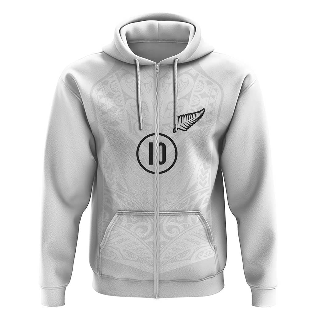 Custom New Zealand Football Hoodie The Whites-Sporty T90 Style - Polynesian Pride