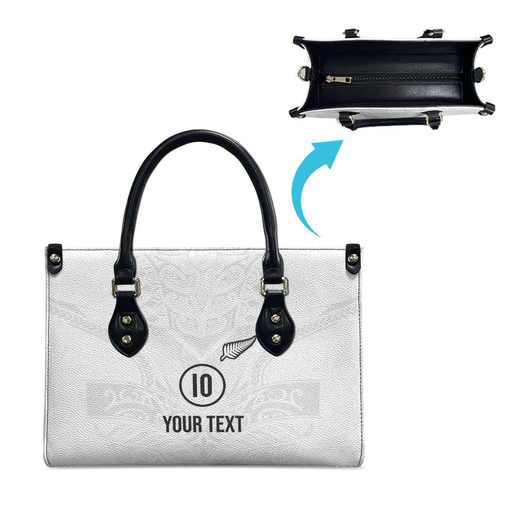 Custom New Zealand Football Leather Bag The Whites-Sporty T90 Style - Polynesian Pride