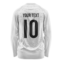 Custom New Zealand Football Long Sleeve Shirt The Whites-Sporty T90 Style LT03 - Polynesian Pride