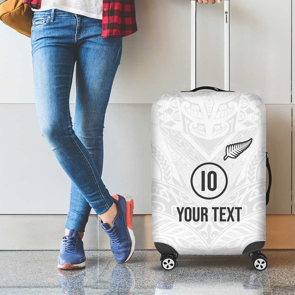 Custom New Zealand Football Luggage Cover The Whites-Sporty T90 Style - Polynesian Pride