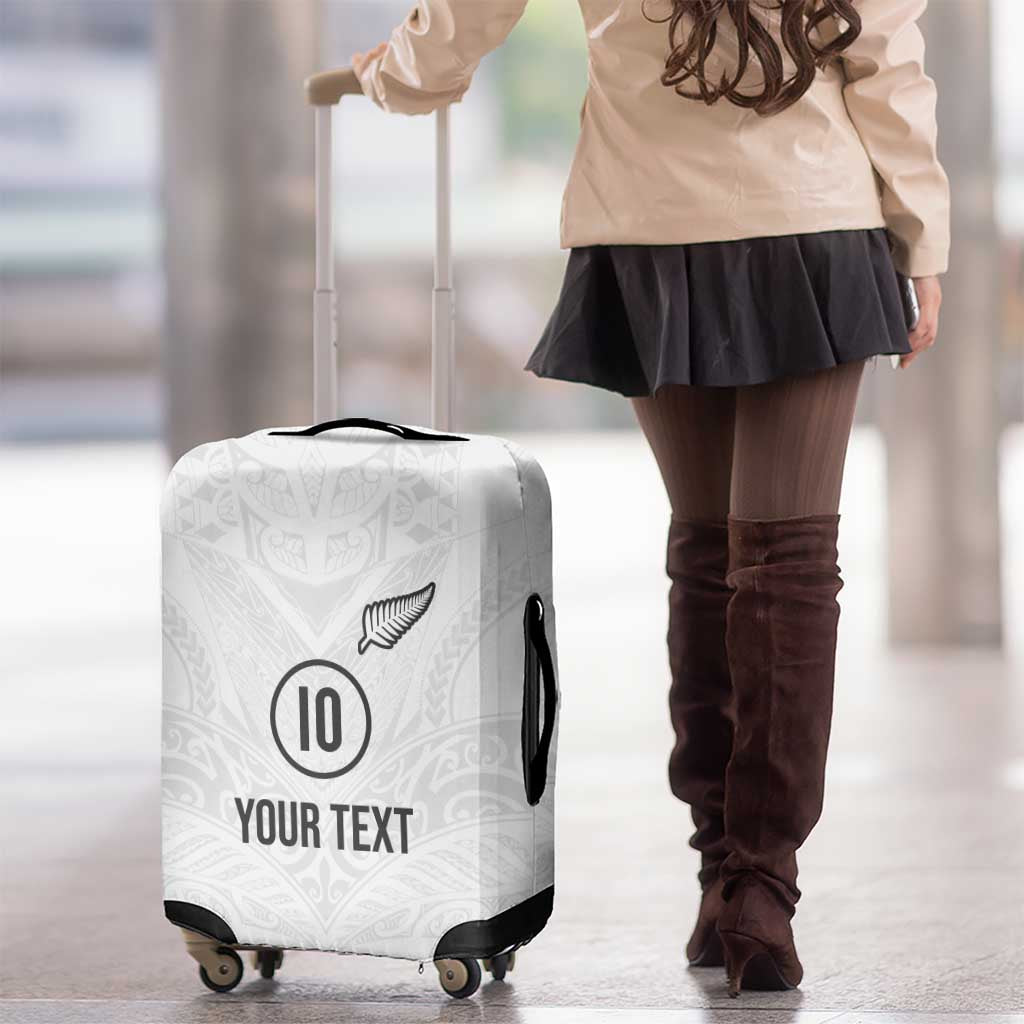 Custom New Zealand Football Luggage Cover The Whites-Sporty T90 Style - Polynesian Pride