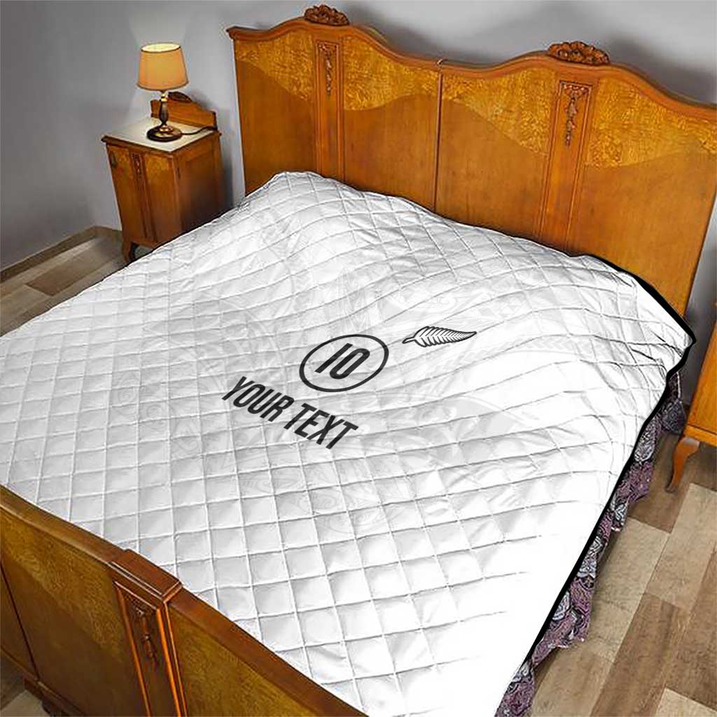 Custom New Zealand Football Quilt The Whites-Sporty T90 Style LT03 - Polynesian Pride