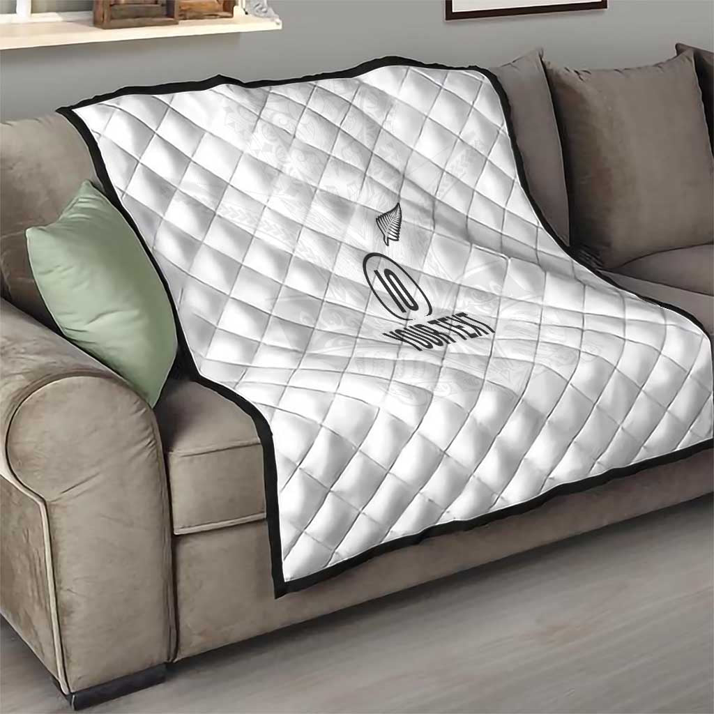 Custom New Zealand Football Quilt The Whites-Sporty T90 Style LT03 - Polynesian Pride