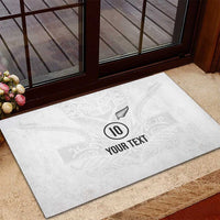 Custom New Zealand Football Rubber Doormat The Whites-Sporty T90 Style LT03 - Polynesian Pride
