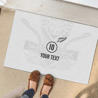 Custom New Zealand Football Rubber Doormat The Whites-Sporty T90 Style LT03 - Polynesian Pride