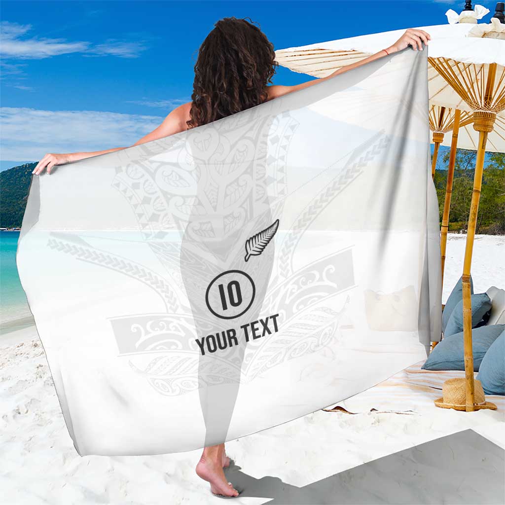 Custom New Zealand Football Sarong The Whites-Sporty T90 Style - Polynesian Pride