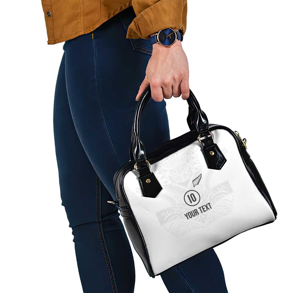 Custom New Zealand Football Shoulder Handbag The Whites-Sporty T90 Style - Polynesian Pride