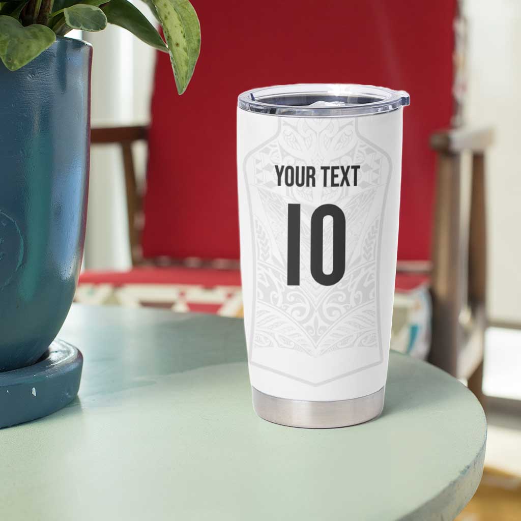 Custom New Zealand Football Tumbler Cup The Whites-Sporty T90 Style - Polynesian Pride