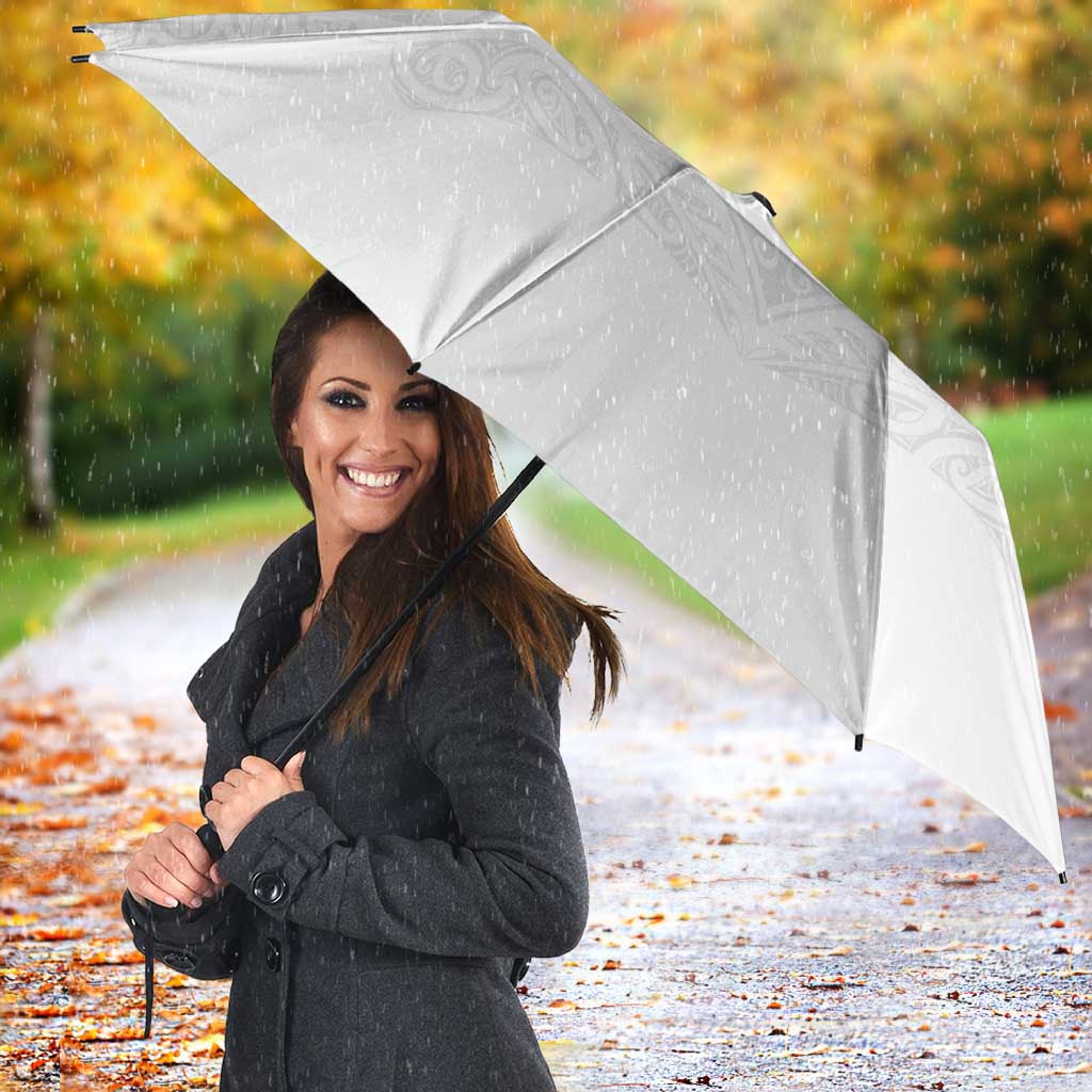 Custom New Zealand Football Umbrella The Whites-Sporty T90 Style LT03 - Polynesian Pride