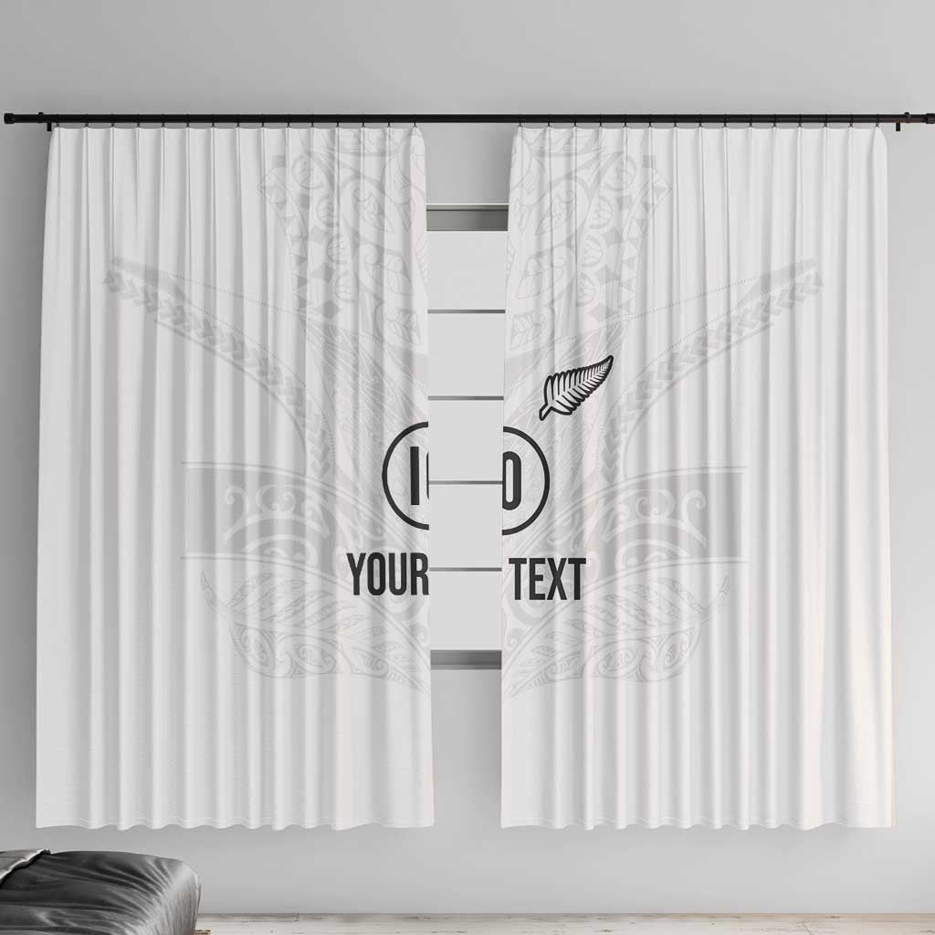 Custom New Zealand Football Window Curtain The Whites-Sporty T90 Style LT03 With Hooks White - Polynesian Pride