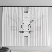 Custom New Zealand Football Window Curtain The Whites-Sporty T90 Style LT03 With Hooks White - Polynesian Pride