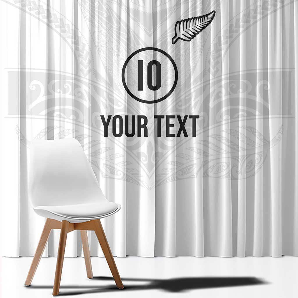 Custom New Zealand Football Window Curtain The Whites-Sporty T90 Style LT03 - Polynesian Pride