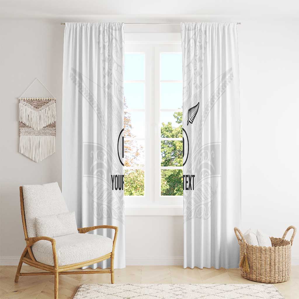 Custom New Zealand Football Window Curtain The Whites-Sporty T90 Style LT03 - Polynesian Pride