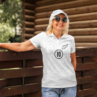 Custom New Zealand Football Women Polo Shirt The Whites-Sporty T90 Style - Polynesian Pride