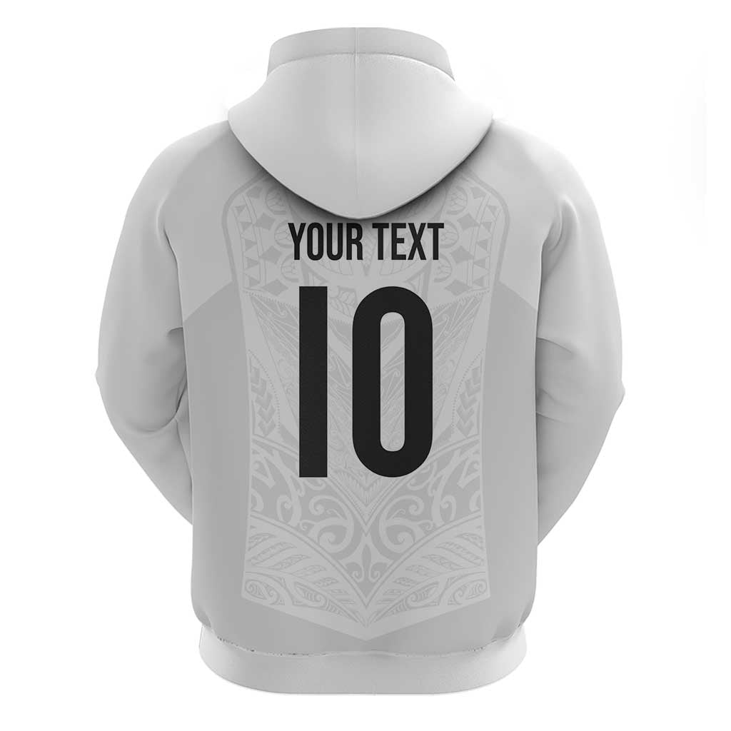 Custom New Zealand Football Zip Hoodie The Whites-Sporty T90 Style - Polynesian Pride