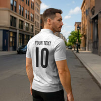 Custom New Zealand Football Zipper Polo Shirt The Whites-Sporty T90 Style - Polynesian Pride