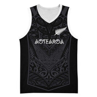 Custom Aotearoa Rugby Basketball Jersey The Blacks-Sporty T90 Style LT03 Unisex Black - Polynesian Pride