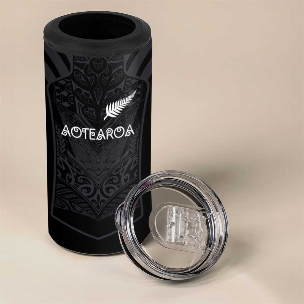 Custom Aotearoa Rugby 4 in 1 Can Cooler Tumbler The Blacks-Sporty T90 Style LT03 - Polynesian Pride