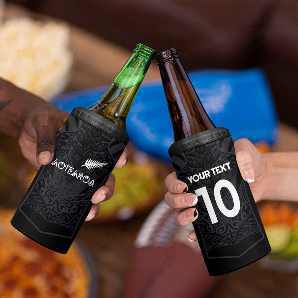 Custom Aotearoa Rugby 4 in 1 Can Cooler Tumbler The Blacks-Sporty T90 Style LT03 - Polynesian Pride