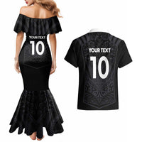 Custom Aotearoa Rugby Couples Matching Mermaid Dress and Hawaiian Shirt The Blacks-Sporty T90 Style LT03 - Polynesian Pride