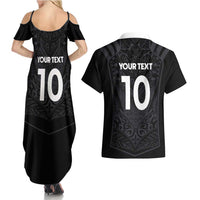 Custom Aotearoa Rugby Couples Matching Summer Maxi Dress and Hawaiian Shirt The Blacks-Sporty T90 Style LT03 - Polynesian Pride