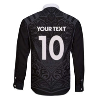 Custom Aotearoa Rugby Family Matching Off Shoulder Short Dress and Hawaiian Shirt The Blacks-Sporty T90 Style LT03 - Polynesian Pride