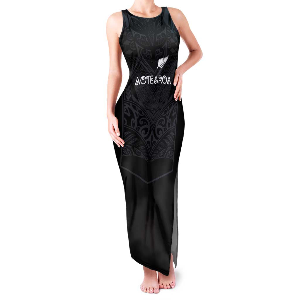 Custom Aotearoa Rugby Family Matching Tank Maxi Dress and Hawaiian Shirt The Blacks-Sporty T90 Style - Polynesian Pride