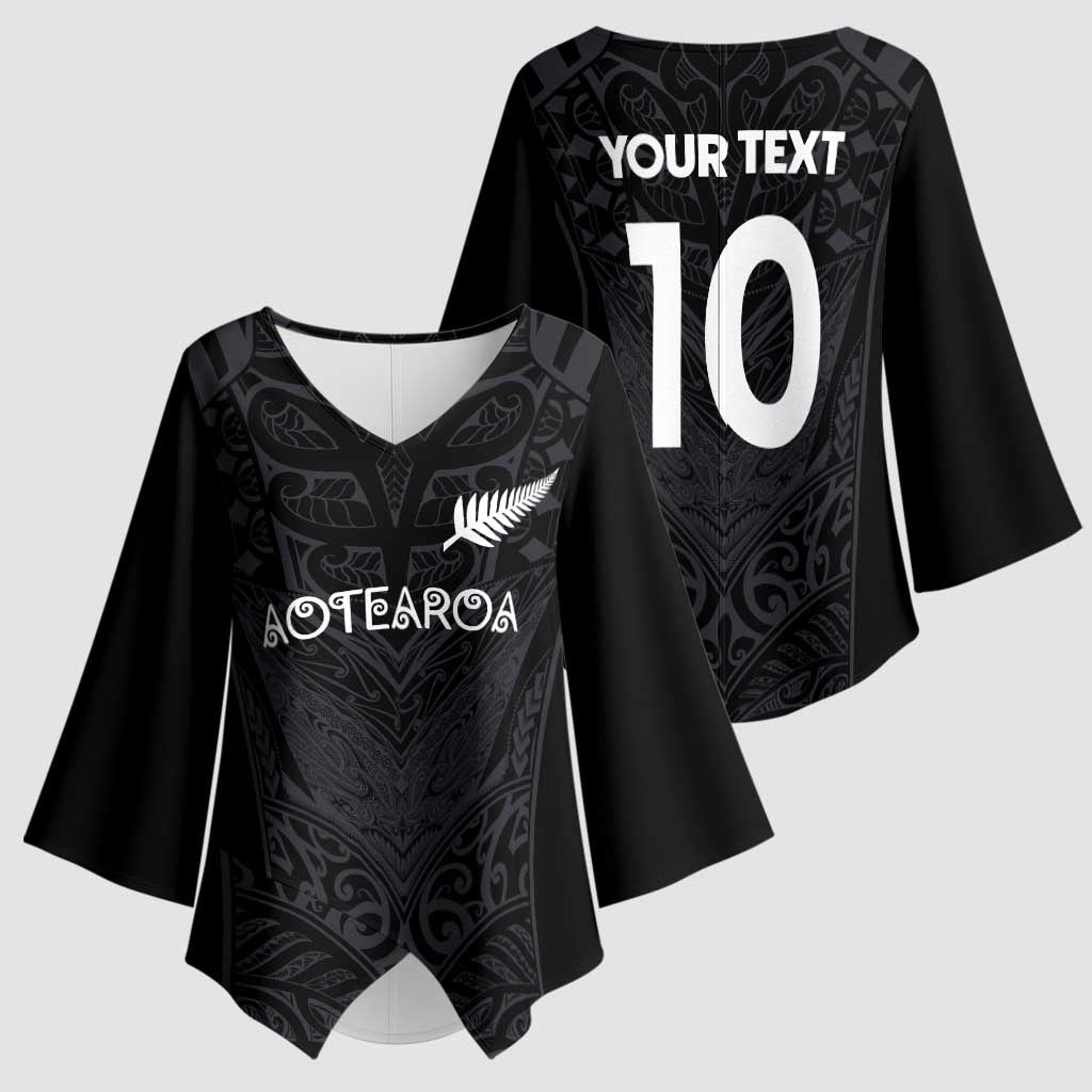 Custom Aotearoa Rugby Kimono Sleeve Blouse The Blacks-Sporty T90 Style LT03 - Polynesian Pride