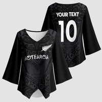Custom Aotearoa Rugby Kimono Sleeve Blouse The Blacks-Sporty T90 Style LT03 - Polynesian Pride