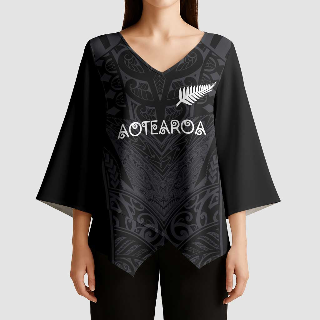 Custom Aotearoa Rugby Kimono Sleeve Blouse The Blacks-Sporty T90 Style LT03 - Polynesian Pride