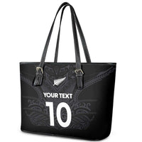 Custom Aotearoa Rugby Leather Tote Bag The Blacks-Sporty T90 Style LT03 - Polynesian Pride