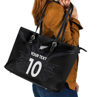 Custom Aotearoa Rugby Leather Tote Bag The Blacks-Sporty T90 Style LT03 - Polynesian Pride