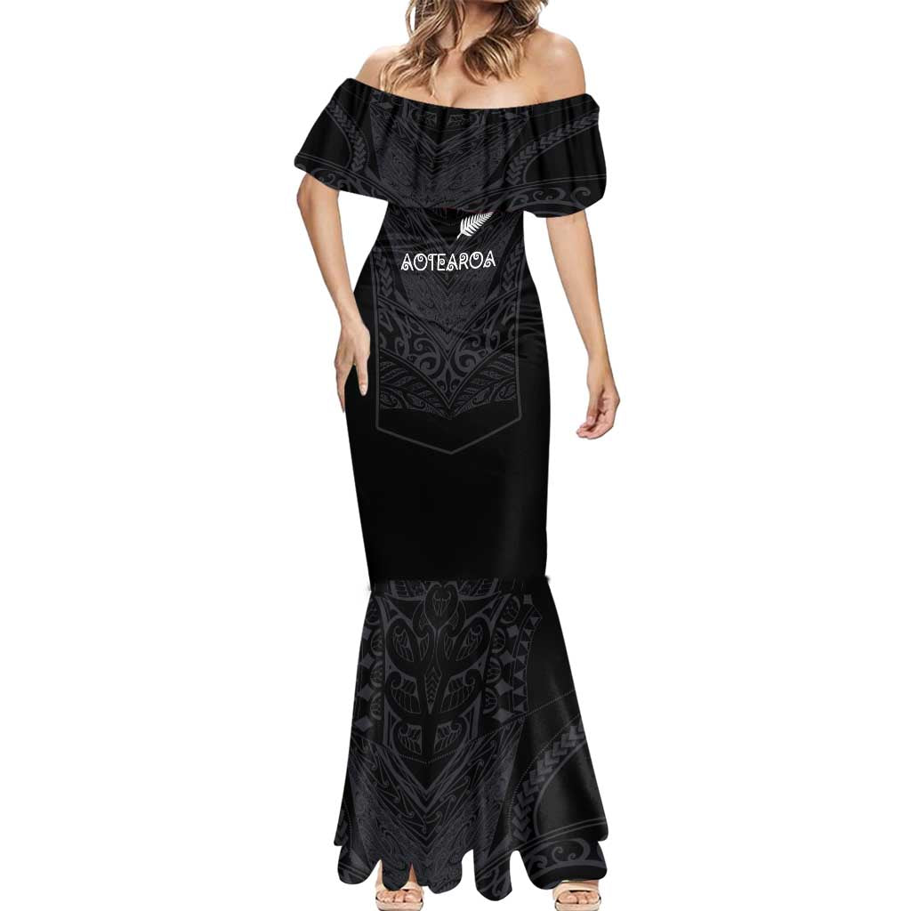 Custom Aotearoa Rugby Mermaid Dress The Blacks-Sporty T90 Style LT03 - Polynesian Pride